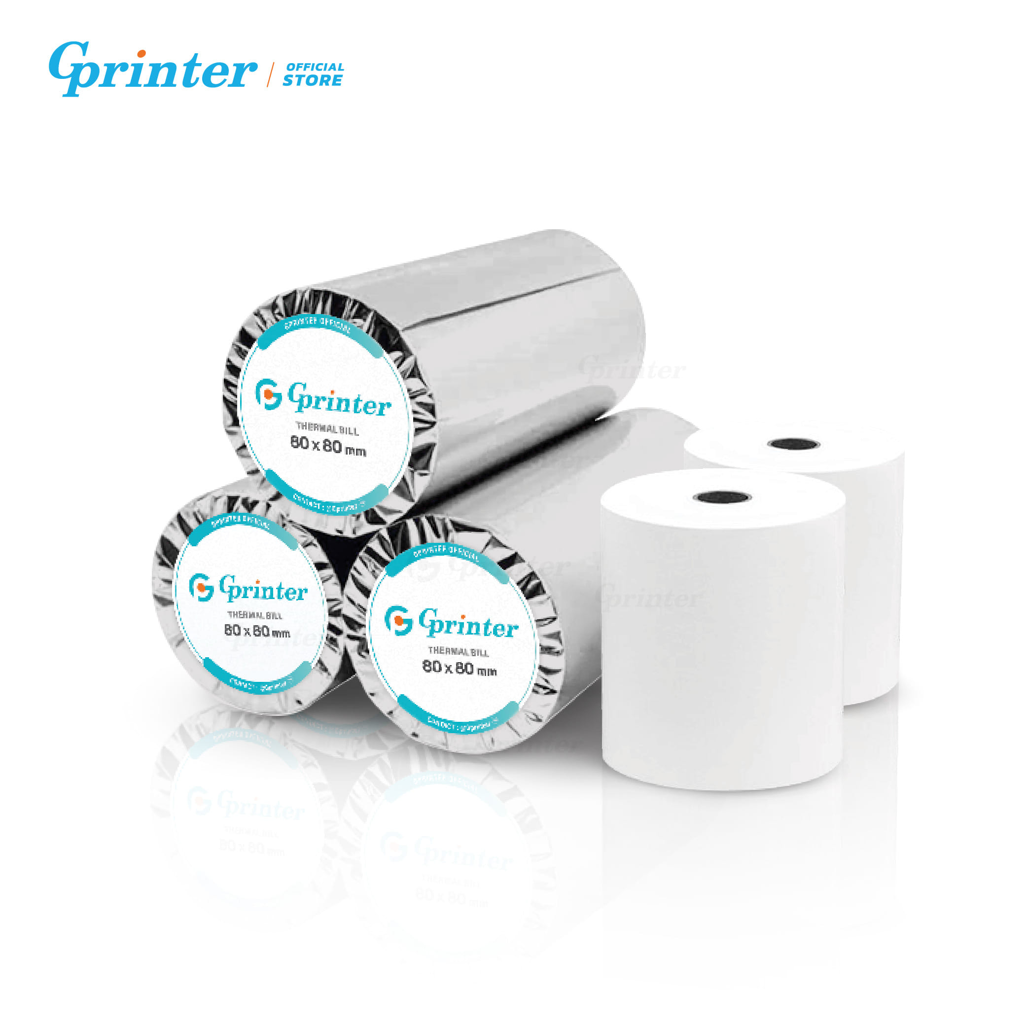 กระดาษความร้อน GPRINTER 80X80MM หนา 55แกรม 30ม้วน